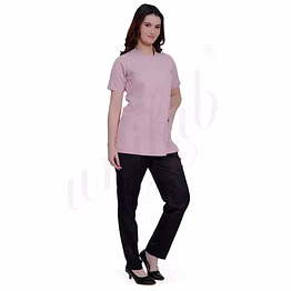 unifab nursing uniform manufacturer | nursing uniform set pink with snap closure for bulk b2b supply