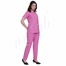unifab nursing uniform manufacturer | nursing uniform set pink with white trim for bulk b2b supply