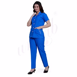unifab nursing uniform manufacturer | nursing uniform set royal with white trim for bulk b2b supply