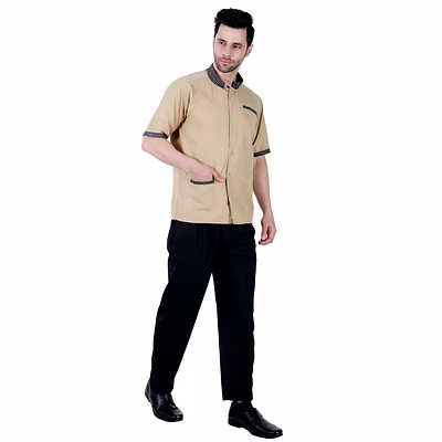 unifab housekeeping uniform manufacturer | housekeeping shirt beige for bulk b2b supply