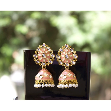 Beige Love Faith Jhumkas-HOA_547