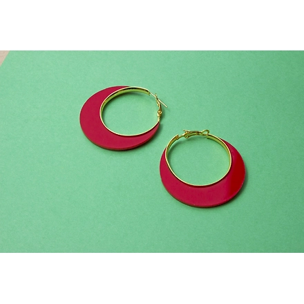 Half Moon Red Hoops-HOARedHooos