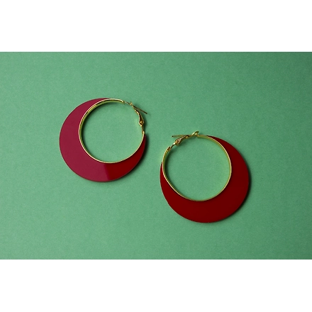 Half Moon Red Hoops-1