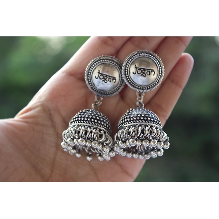 Jogan Oxidized Jhumkis-2