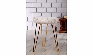 Soft White Gold Metal Stool