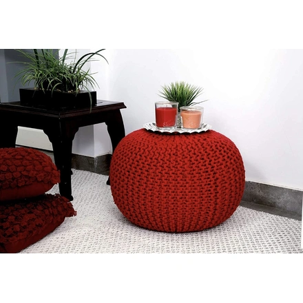 Red Pouf for Living room-1