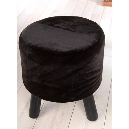 Black Sitting Pouffe Stool-1