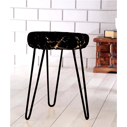 Soft Black Metal Stool-SoftBlackStool