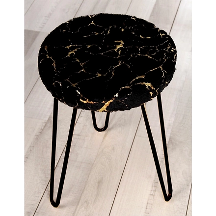 Soft Black Metal Stool-1