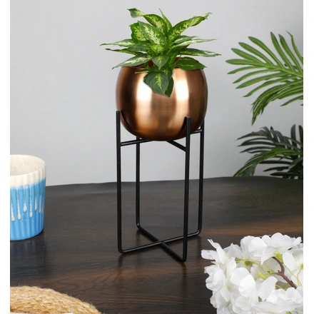 Copper Round Table Metal Planter pots for Living Room-CopperVotiveStand