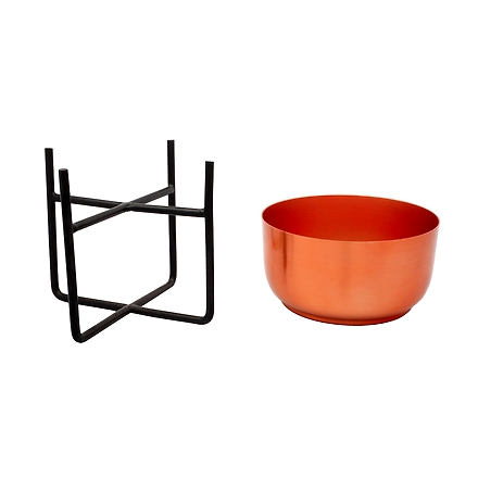 Copper Bowl Desk Planter- 2 Piece-5