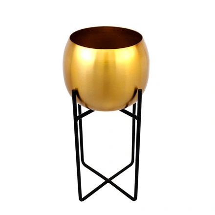 The Brass Round Table Planter Pots for Living Room-2