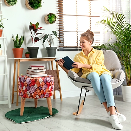 Vibrant Printed Wooden Stool for Living Room-3