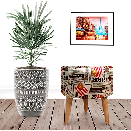 Flag Printed Wooden Foot | Sitting Stool-1