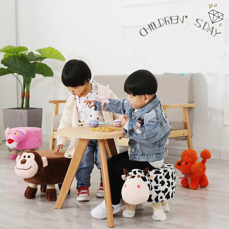 Bear Animal Shaped Ottoman for Kids-2