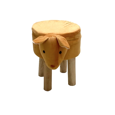 Animal Shape Wooden Brown Ottoman for Kids-Brown2AnimalOttoman