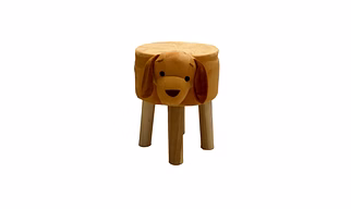 Brown Animal Shape Wooden Ottoman for Kids