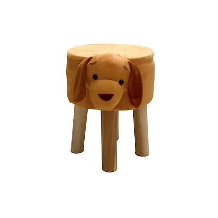 Brown Animal Shape Wooden Ottoman for Kids-BrownAnimalOttoman