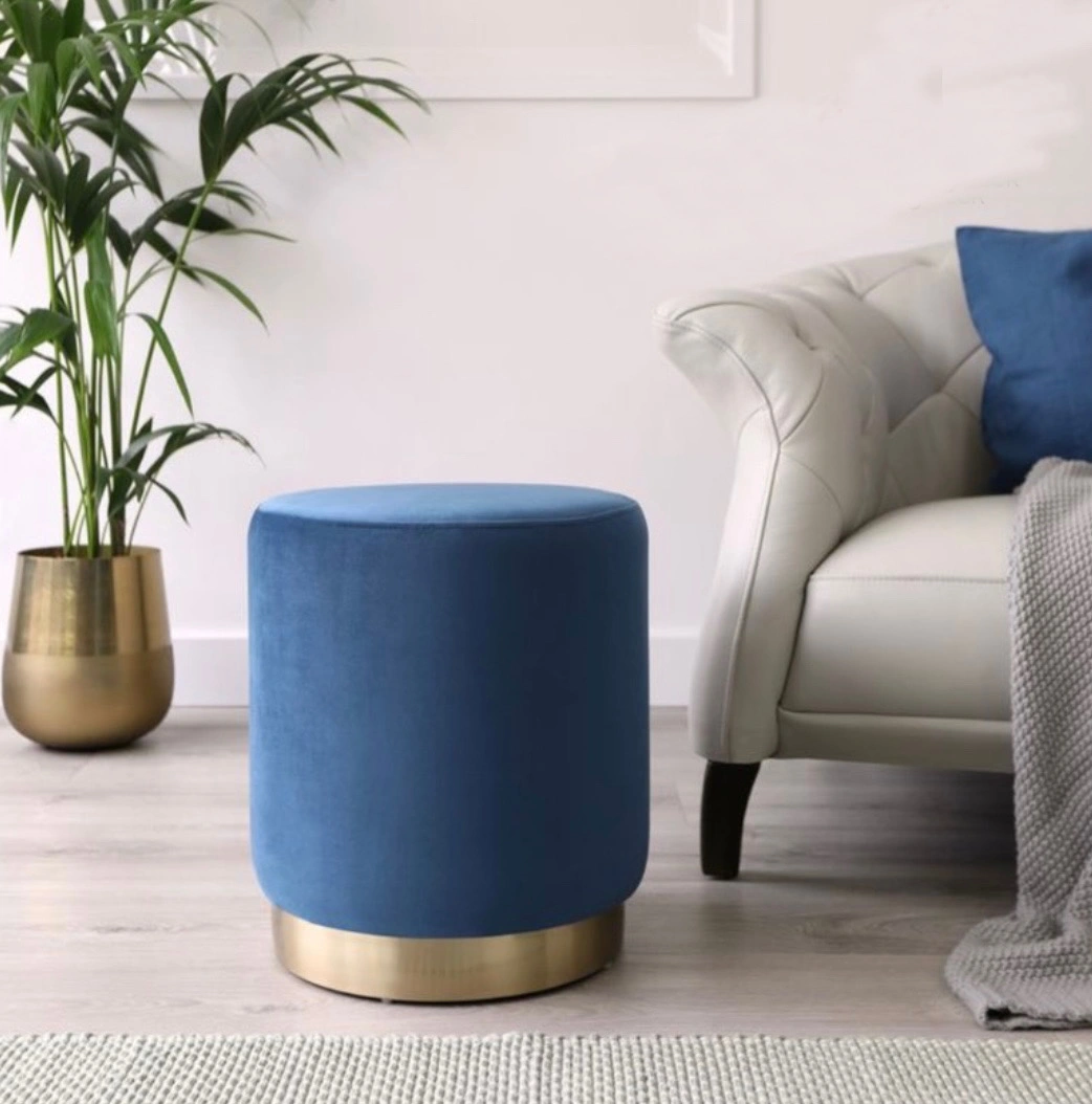 Blue Velvet Ottoman-BlueVelvetPouf