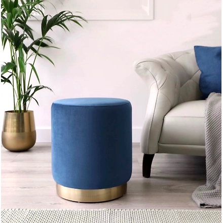 Blue Velvet Ottoman-BlueVelvetPouf