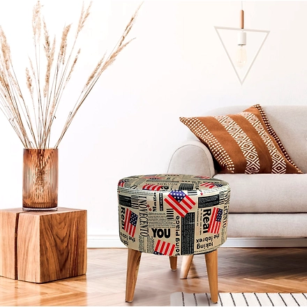 Flag Printed Wooden Foot | Sitting Stool-USFlagStool