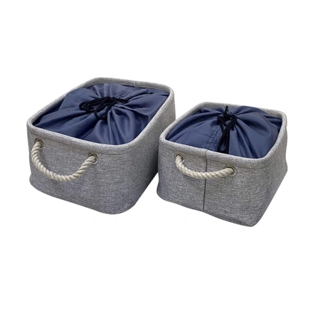 Multipurpose Basket Storage (Pack of 2) for Living Room, Bedroom, Office-GreyBaskets