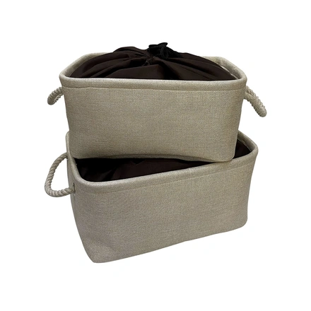 Multipurpose Basket Storage (Pack of 2) for Living Room, Bedroom, Office-1