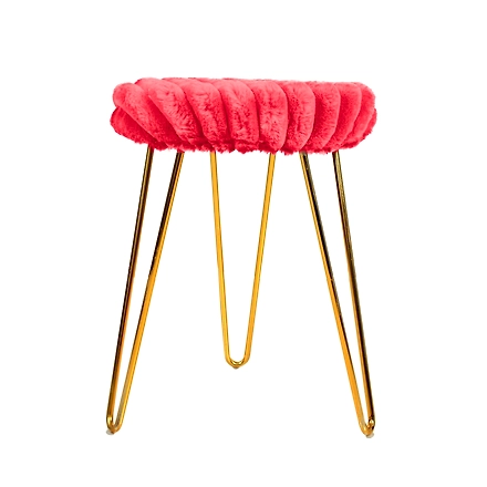 Red Rapid Fur Stool-1