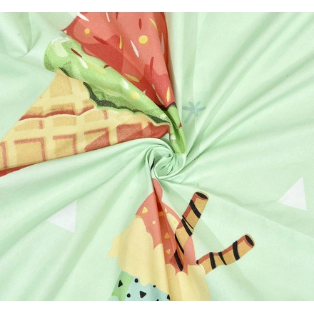 Green Ice Cream Kids Double Bedsheet Glace Cotton- 144 TC-Double Bed-3