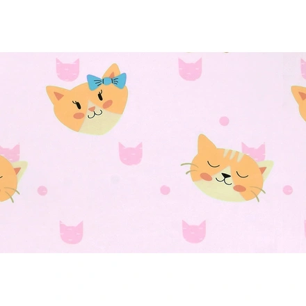 Pink Cat Kids Double Bedsheet Glace Cotton-144 TC-Double Bed-5