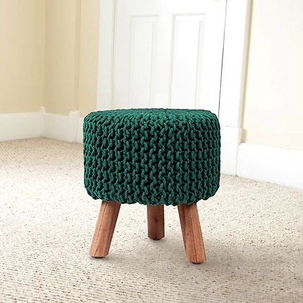 Green Hand Knit Stool-GreenHandKnitStool