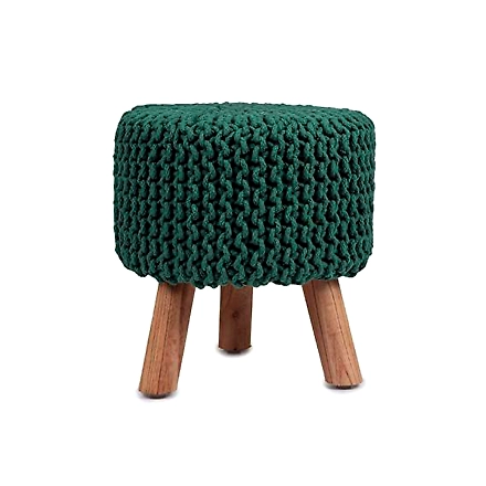 Green Hand Knit Stool-1