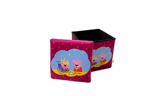Pink Multi-Functional Folding Storage Ottoman Box Organizer Cum Stool with Seat Cushion, Storage Boxes for Toys for Kids