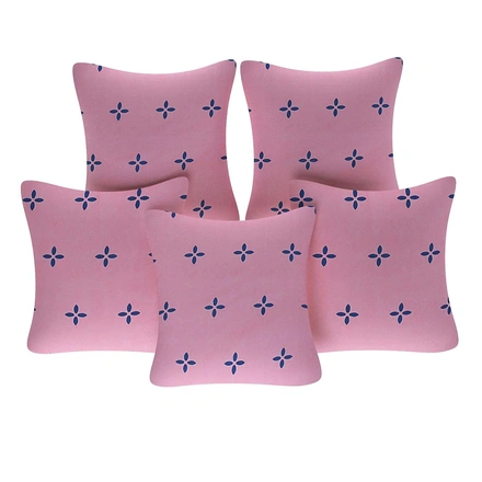 Pink Dot Glace Cotton Diwan Set 8 Pieces, 1 Single bedsheet, 5 Cushions Covers and 2 Bolster Covers-1