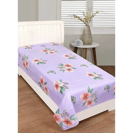 Lilac Glacé Cotton Double Bedsheet-Single Bed-2