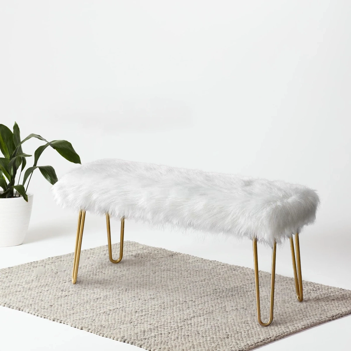 Faux deals fur bench