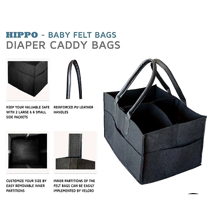 Caddy Organiser/ Storage Bag- Black-1