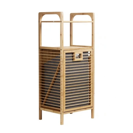 Bamboo Laundry Multipurpose Storage With Top Shelf-3