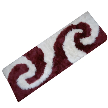 Red And White  Faux Fur Rug-2