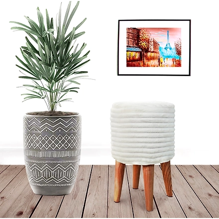White wooden foot resting stool-1