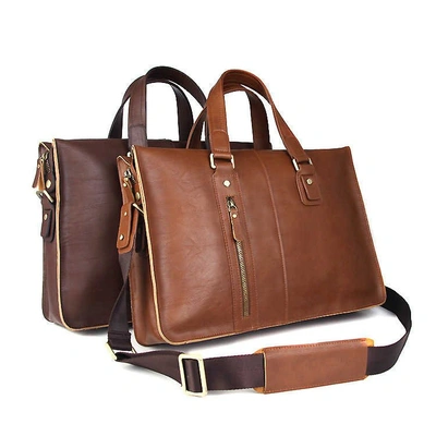 Leather Laptop Bag Multi Pockets For Business & Travel With Handle Accessory