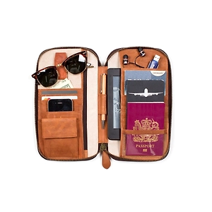 Multi functional Passport Holder Travel Wallet Unisex RFID Genuine Leather Travel Wallet