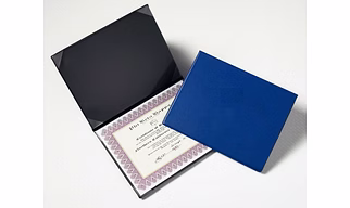 Royal blue custom diploma certificate cover / Durable A4 Size Leather graduation certificate folder diploma covers