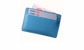 Blue Color High Quality Leather Credit Card Holders