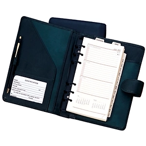 High Quality Leather Professional Organizer 6 ring binder portfolio