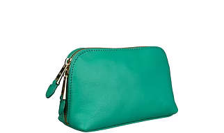 Turquoise Premium Leather Designer Customize Cosmetic Bag