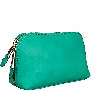 Turquoise Premium Leather Designer Customize Cosmetic Bag