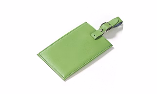 Green Leather Travel Luggage Tag