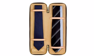 Leather necktie holder tie case for travel purpose