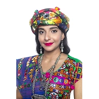 S H A H I T A J Satin Kathiyawadi Navratri or Gujarati Safa Pagdi Turban Multi-Colored for Kids and Adults (RT420)